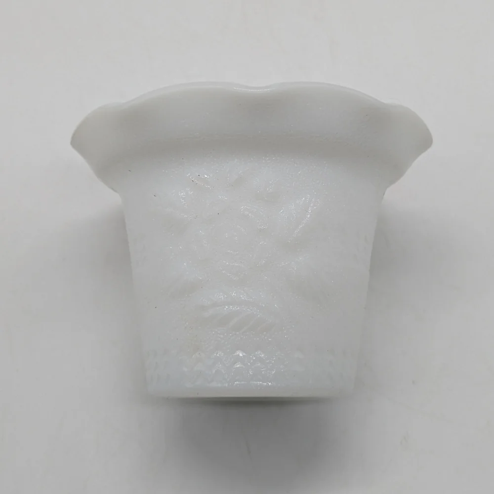 Vintage Milk Glass White Floral Votive Candle Holder